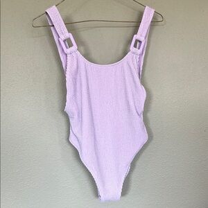 Lilac Textured One-Piece Swimsuit